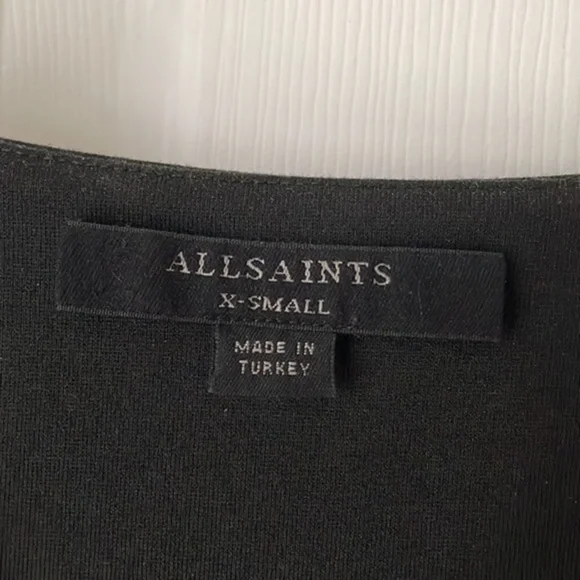 All Saints Echo dress black mini sexy comfy lbd mini - Picture 3 of 13